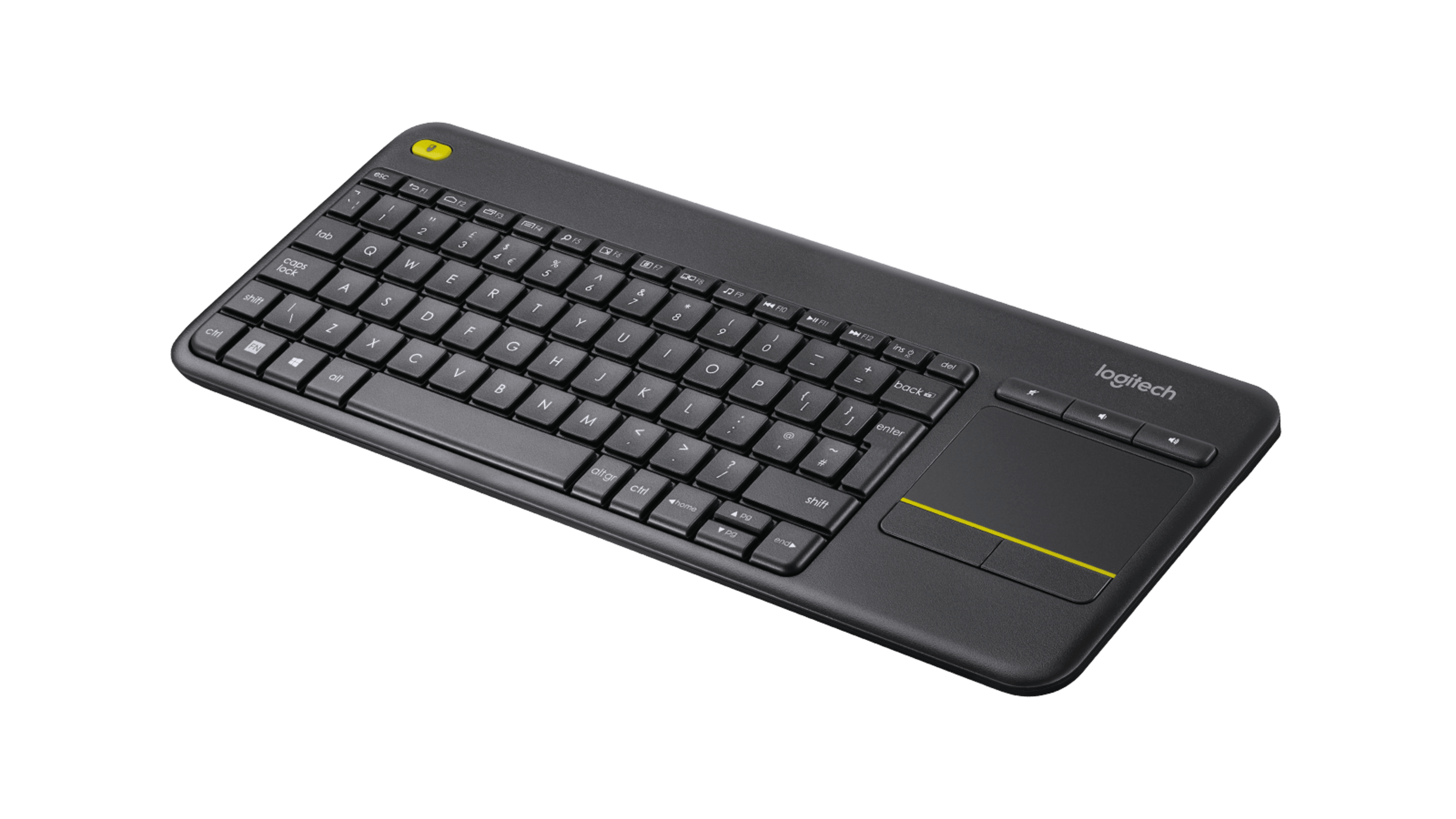 Logitech K400 Plus Angled View